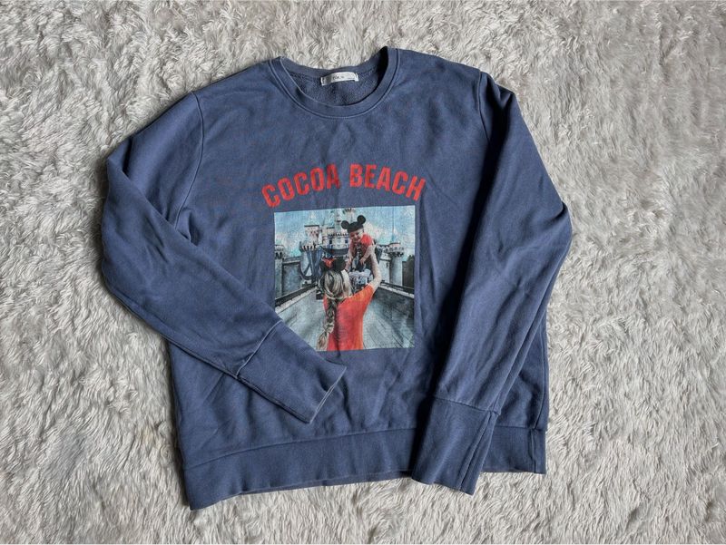 Blue Cocoa Beach Graphic Sweatshirt