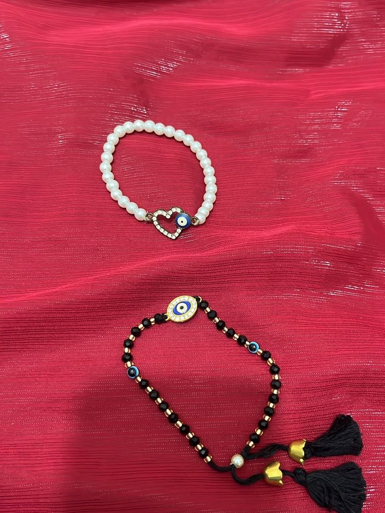 Evil Eye Adjustable Band In White Or Black
