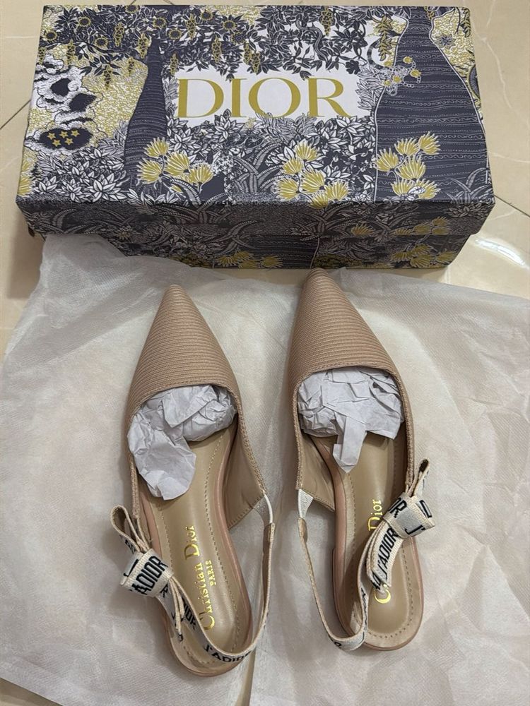 J’ADIOR Nude Slingback Flats
