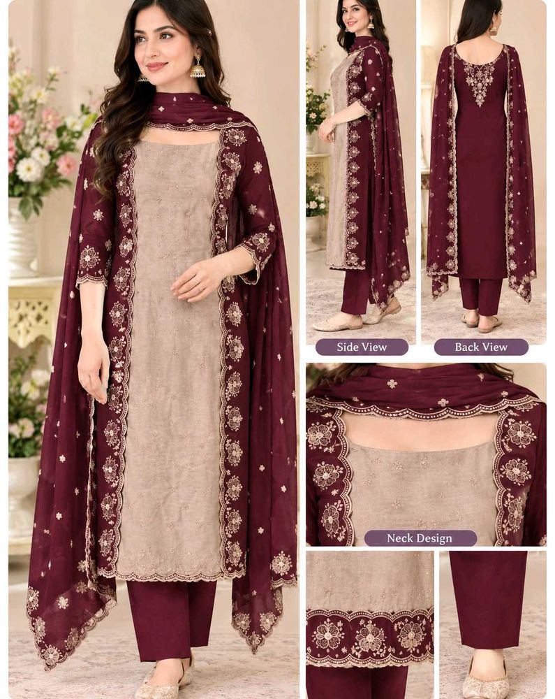 😱 Elegant Embroidered Kurta Set with Dupatta💕