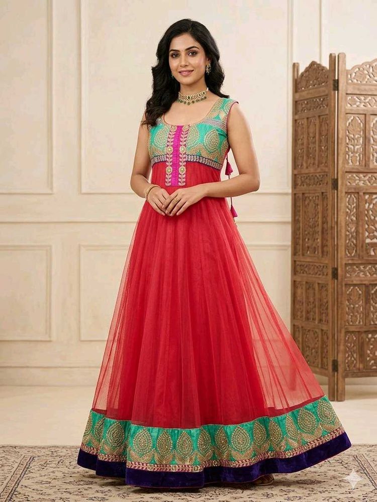 Stunning Red Anarkali Gown