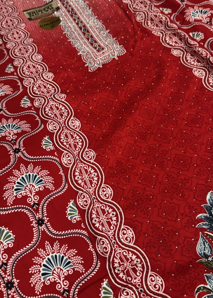 Unstiched Red  suit