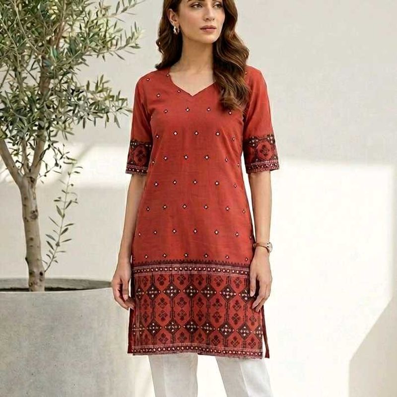 Elegant Red Ethnic Kurta