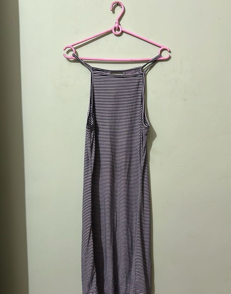 Striped Sleeveless Midi Dress