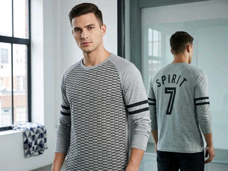 Teamspirit Athletic Style Grey Full Sleeve T-Sh