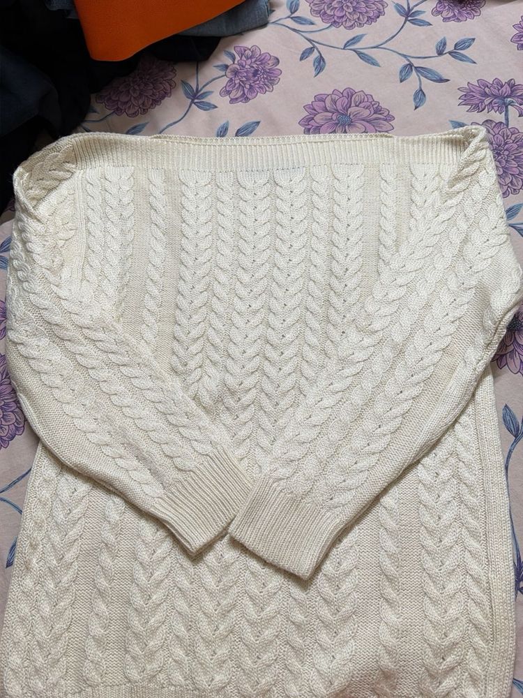 Cream Cable Knit Sweater