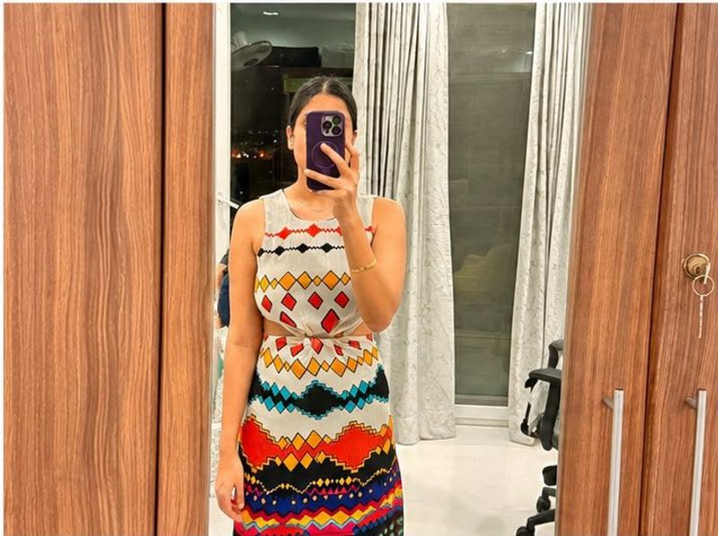 Boho Chic Cutout Print Dress