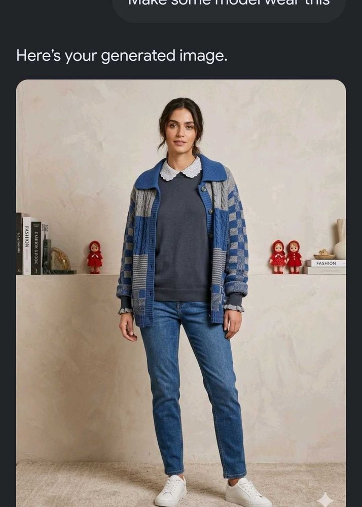 Blue winter cardigan and top free