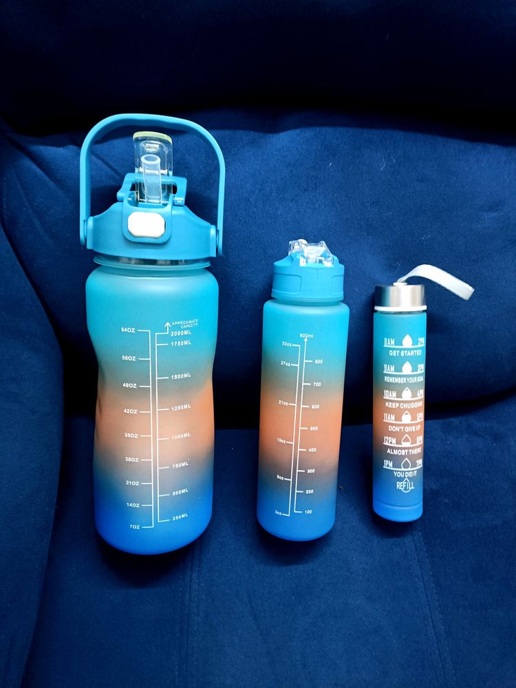 3 in 1 Motivation Bottles Blue Set