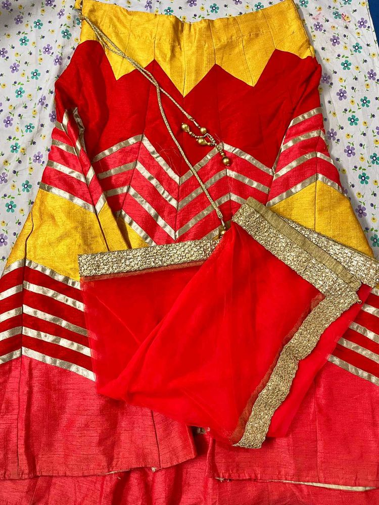 Red &amp; Gold Lehenga Choli Set
