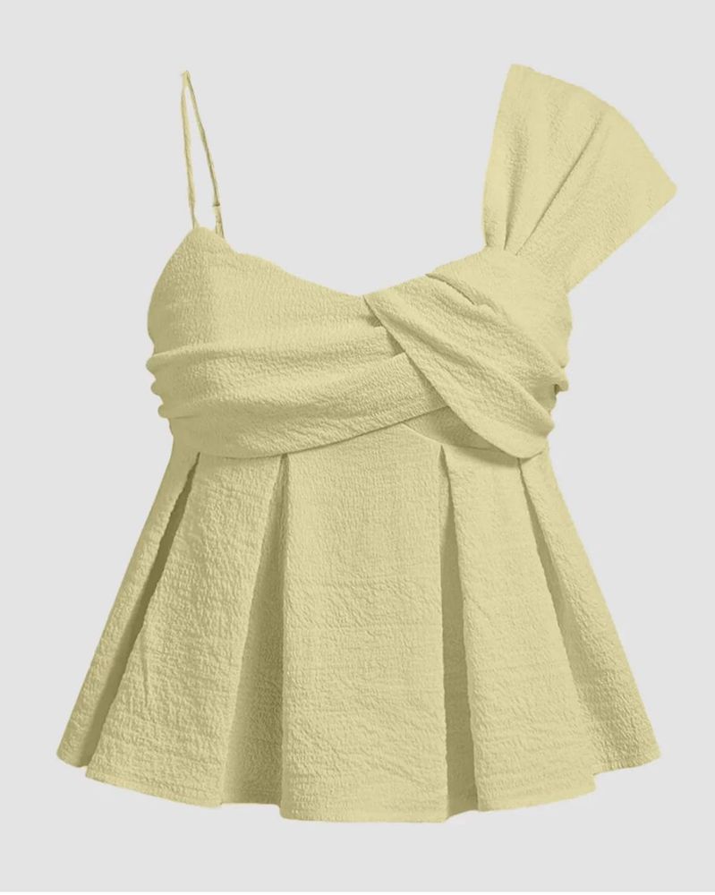 Littlebox Asymmetric One Shoulder Ruffle Peplum To