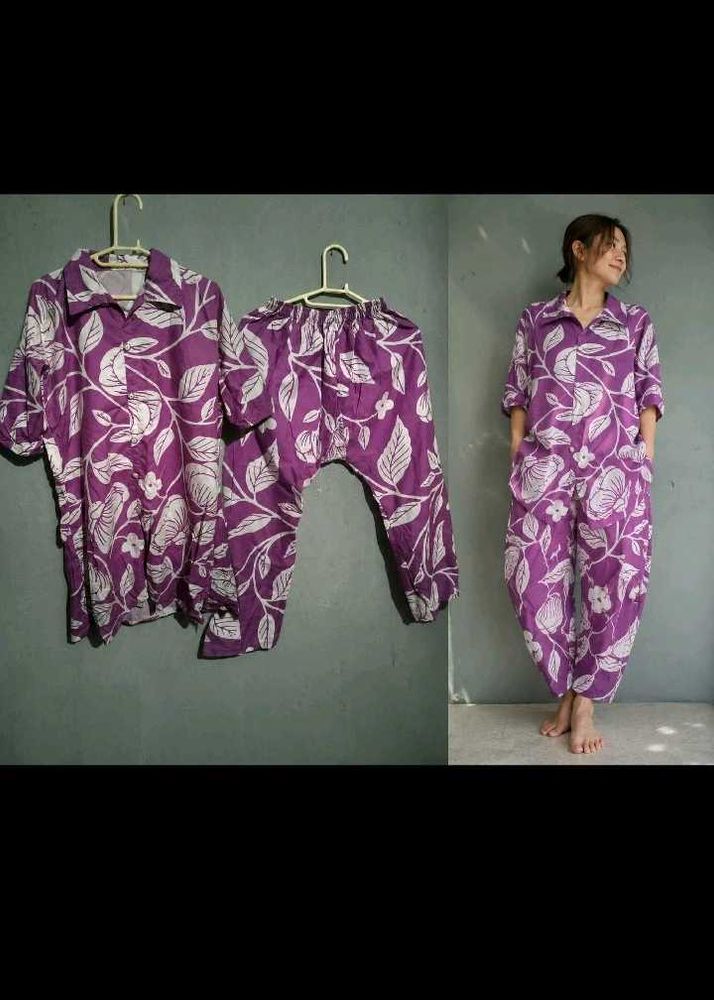 Floral Print Cord Set For Women