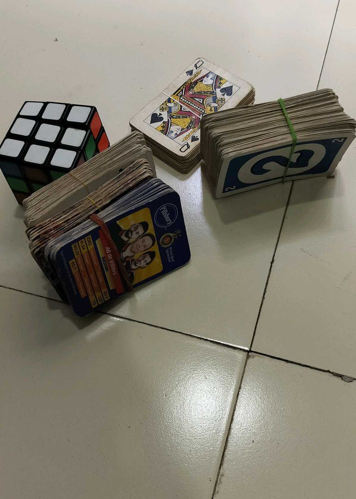 Assorted Card Games &amp; Rubik's Cube along with comp