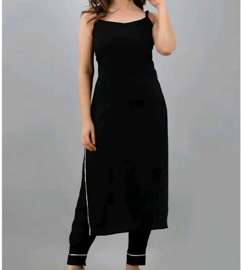 Sleek Black Kurta Set