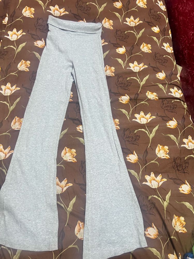 Grey Flared Leggings Pants