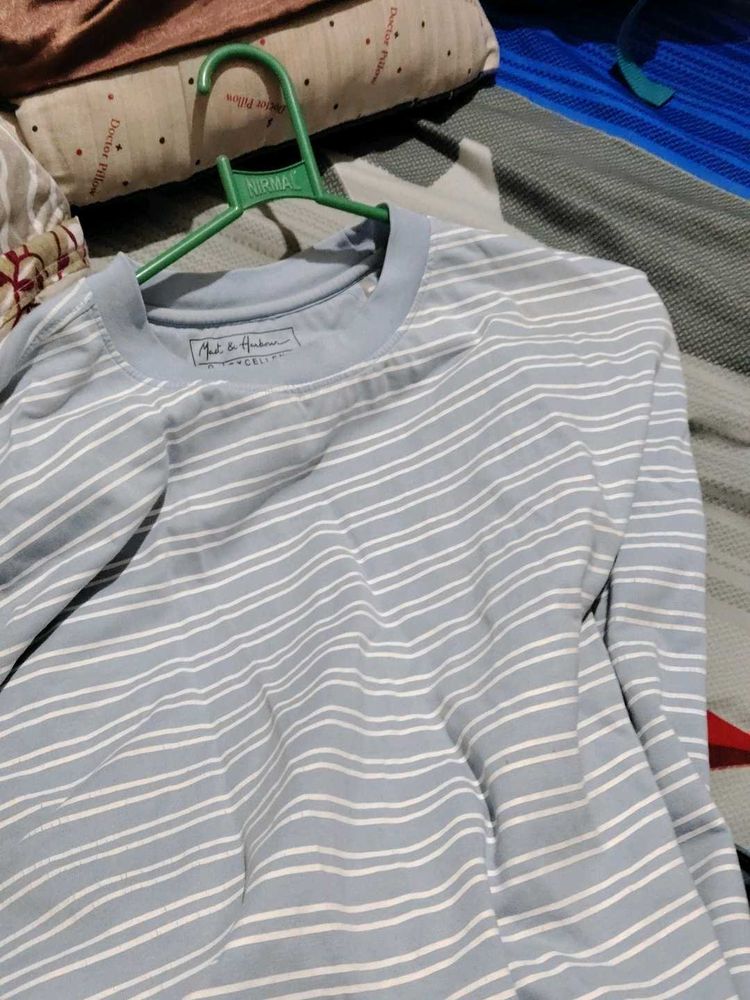 Blue Striped Long Sleeve T-Shirt