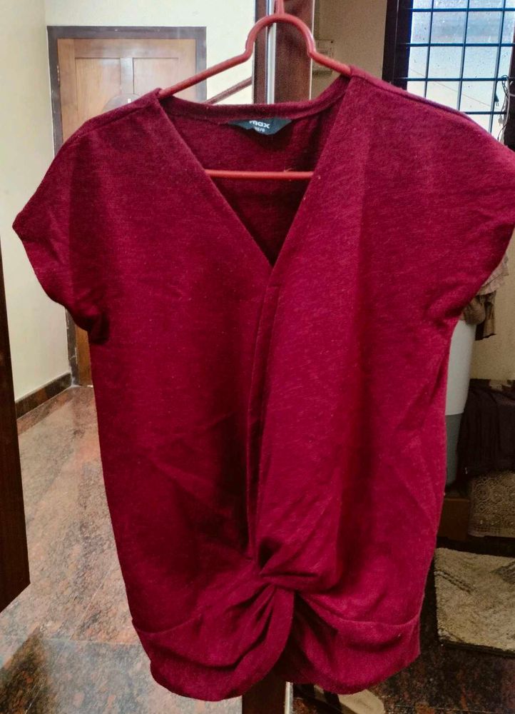 Chic Knotted V-Neck Top