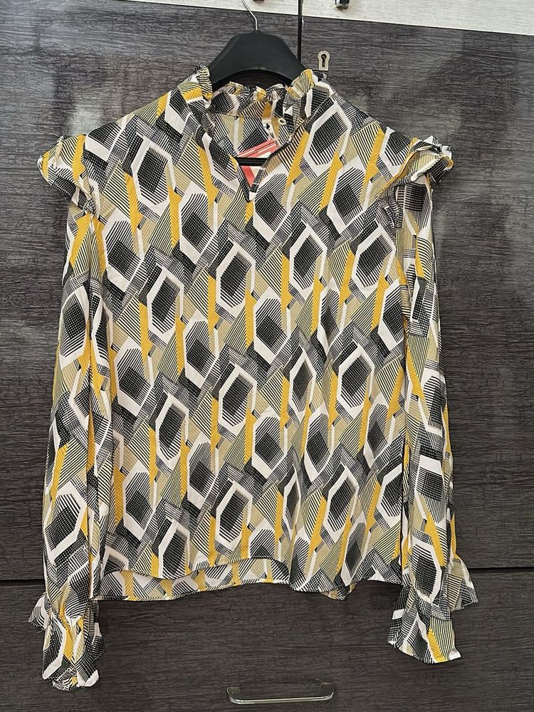 Stylish Geometric Print Blouse