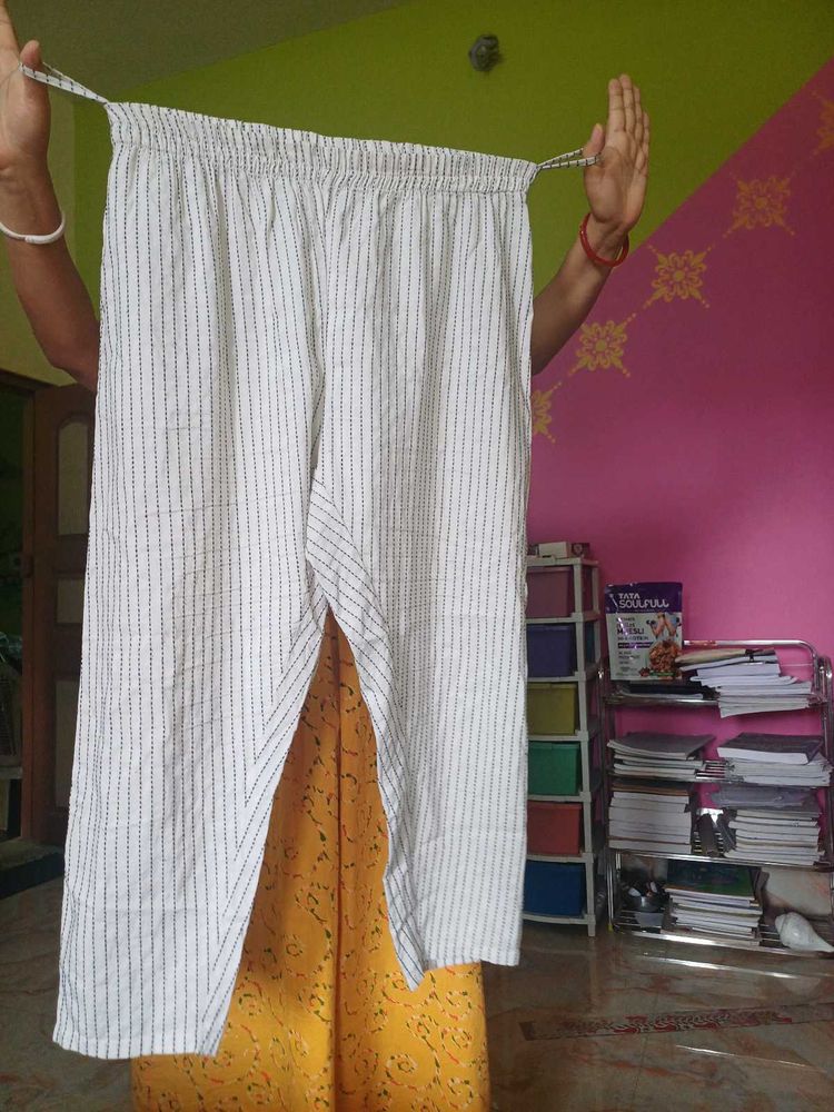 White Striped Palazzos