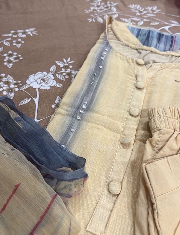 Elegant Yellow Kurta Set with Dupatta