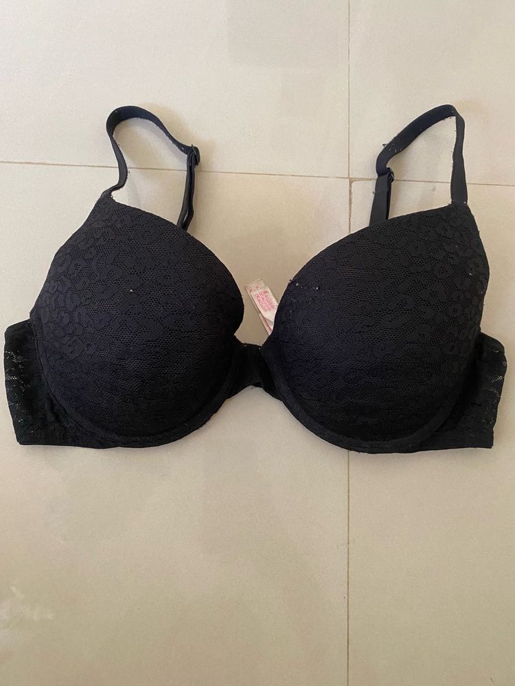 Black Lace Padded Bra