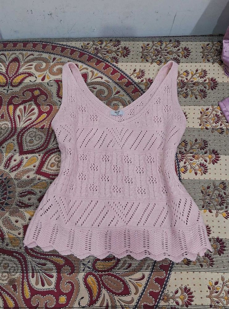 Chic Pink Knit Cami