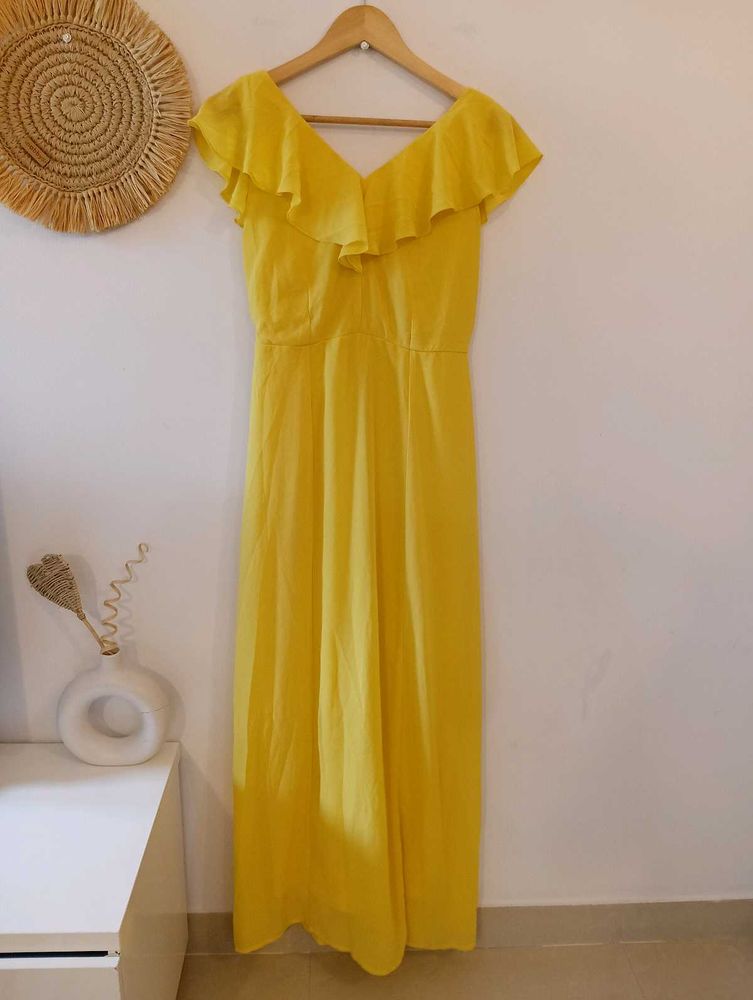 AND Yellow Ruffle Summer Gown