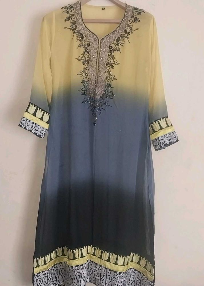 Embroidered Ombre Kurta