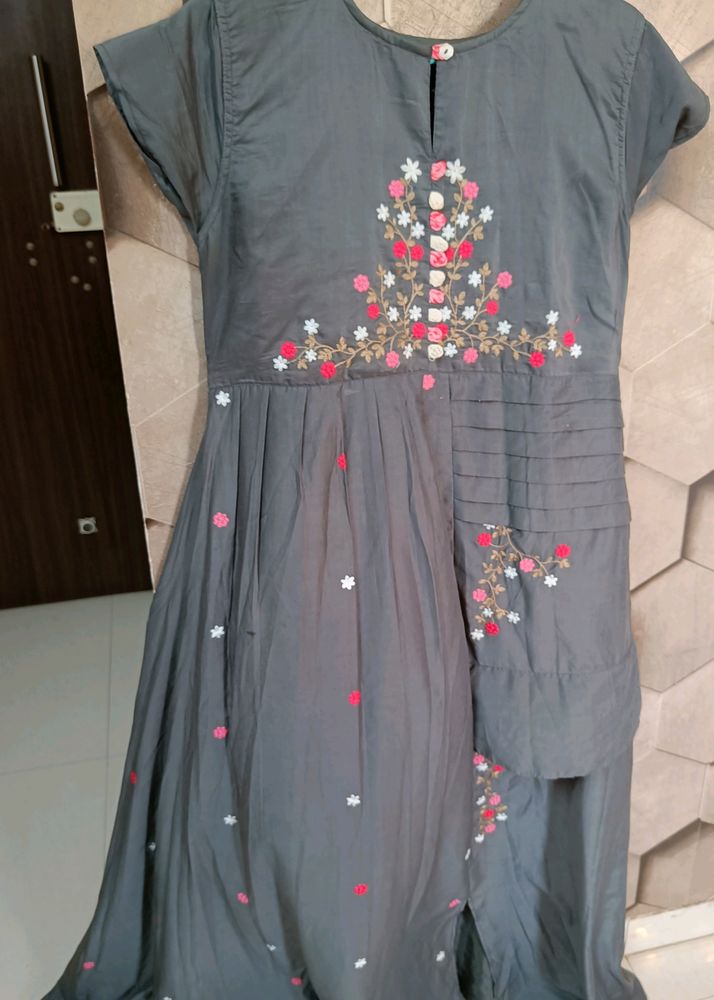 Grey Long Gown For Party