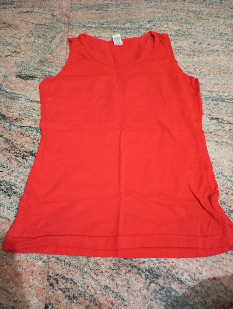 Bright Red Sleeveless Tank Top
