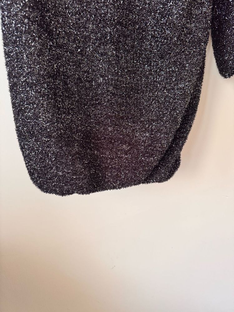 Sparkly Black Tunic Top