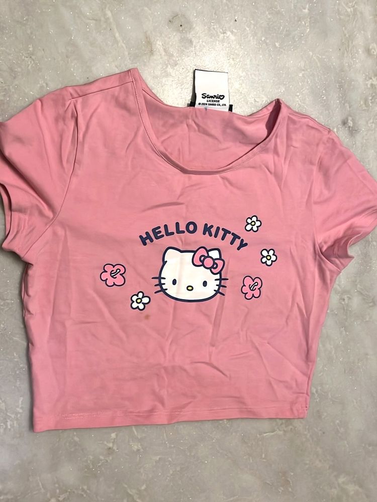 Hello Kitty Pink Cropped T-Shirt