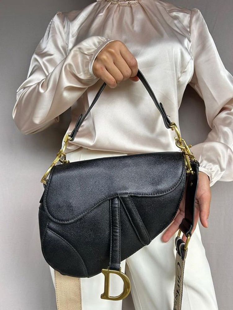 Auth Dior Saddle Bag