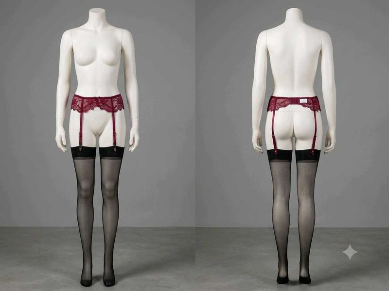 Lace Garter Belt with Stockings(1400)