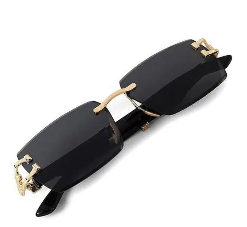 Stylish Black Sunglasses with Gold Accents