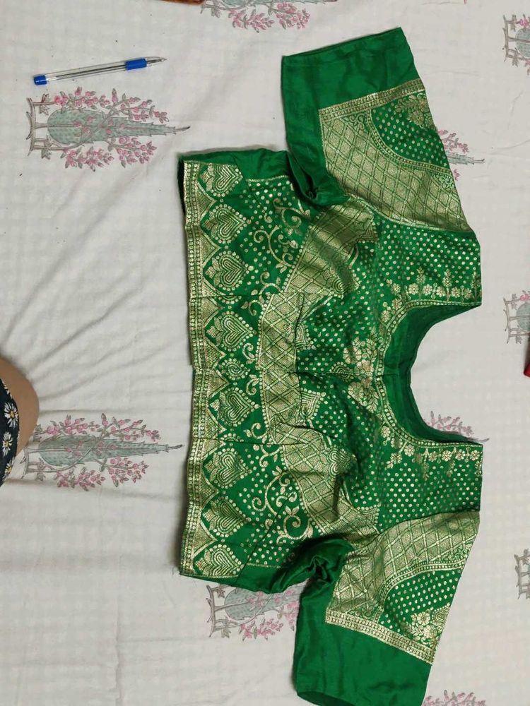 Stunning Green Brocade Blouse
