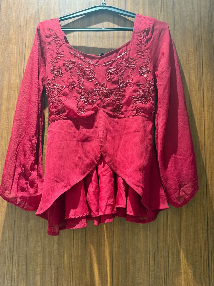 square neck top with skirt