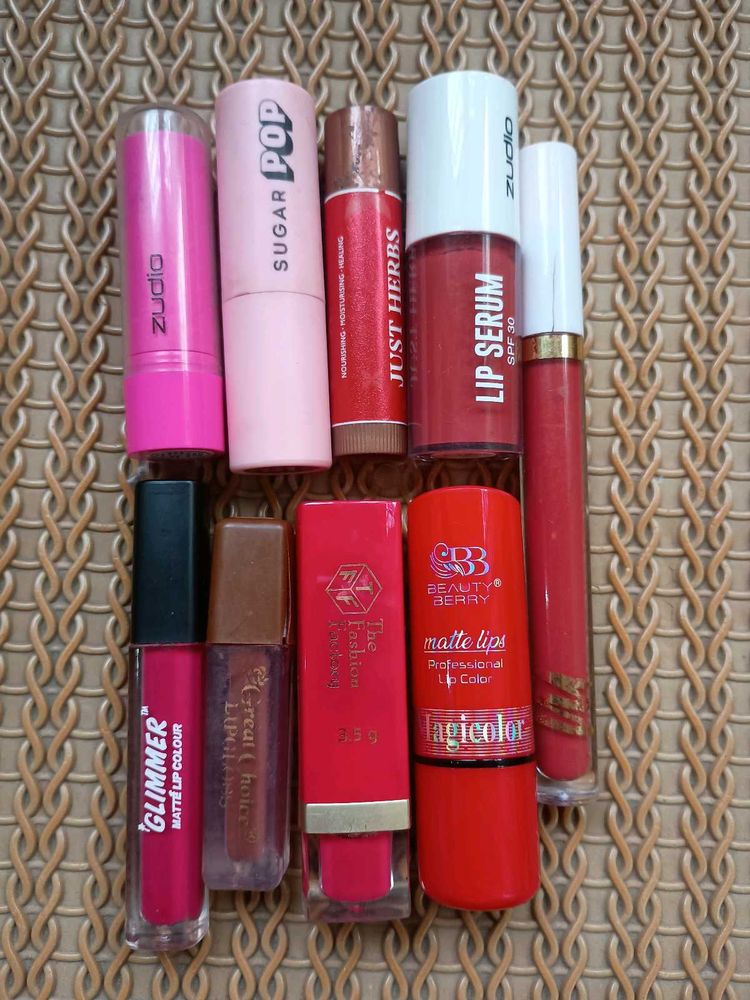 Lipstick + lip gloss combo - Red Pink brown