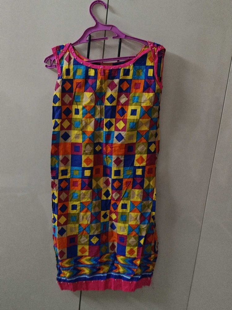Vibrant Geometric Print Kurta