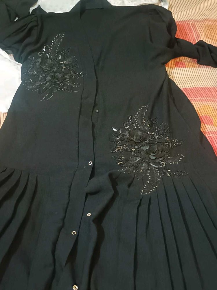 Elegant Black Embellished Dress