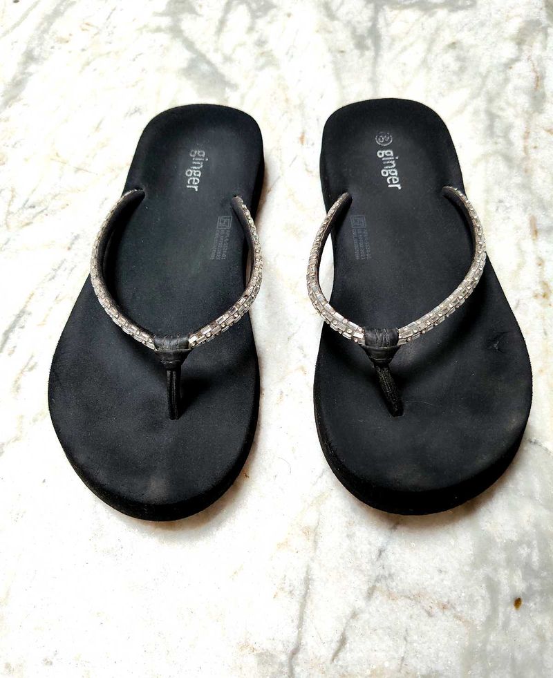 Black Soft Slippers Ginger