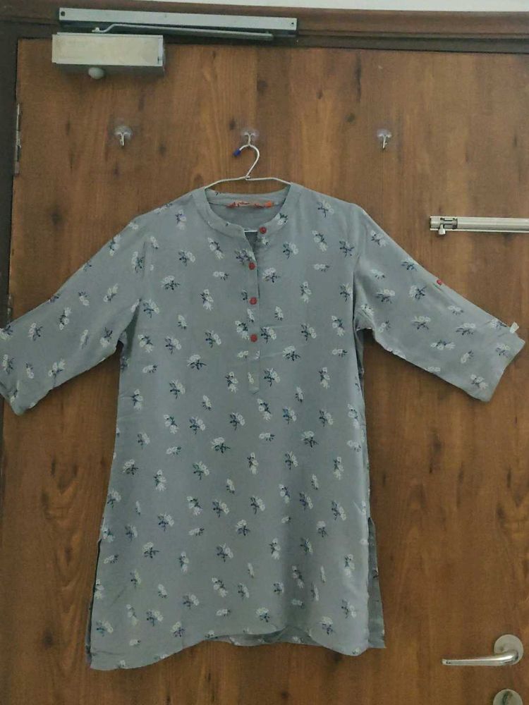 Stylish Grey Floral Print Kurta🌸💕