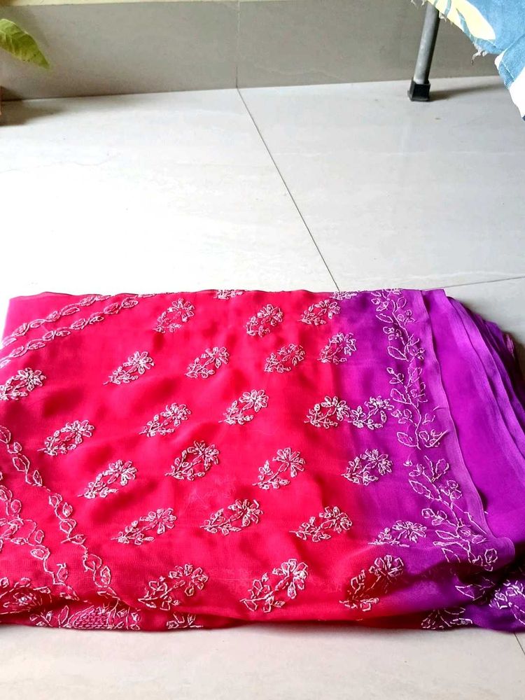 Beautiful Pink &amp; Purple Saree