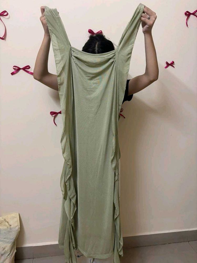 Flowy Ruffle Detail Maxi Dress