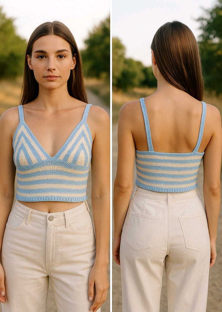 Crochet Striped Crop Top