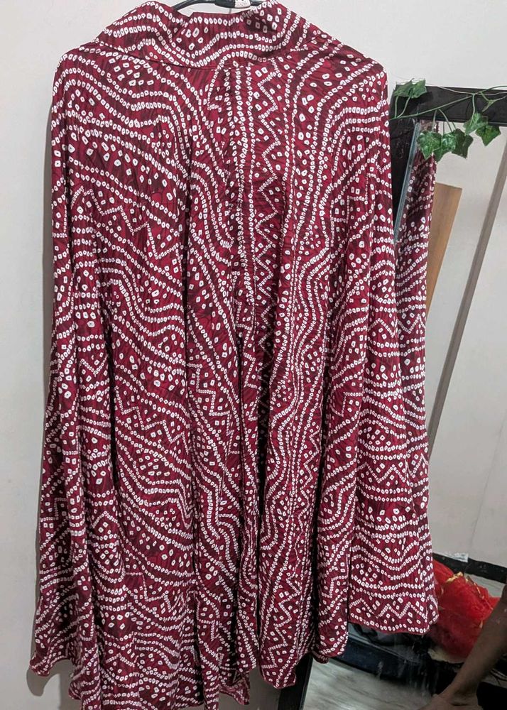 Bohemian Bandhani Print Maxi Skirt