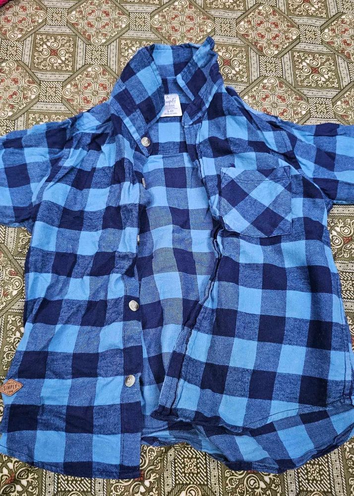 Blue Plaid Button-Down Shirt 2-4 Years Boy
