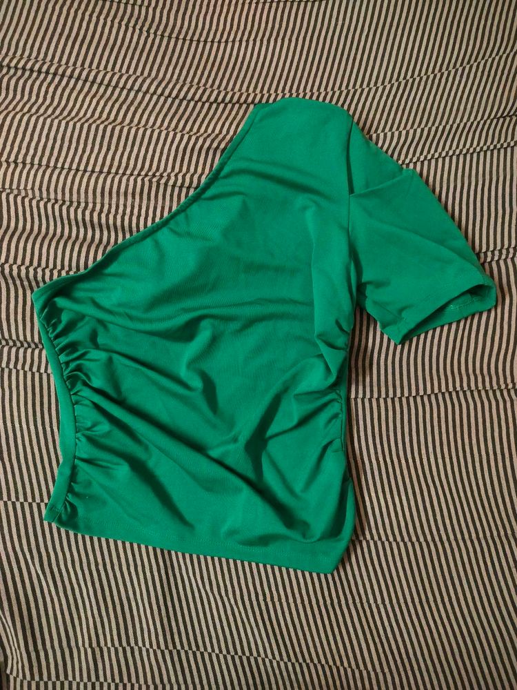 Green One-Shoulder Top