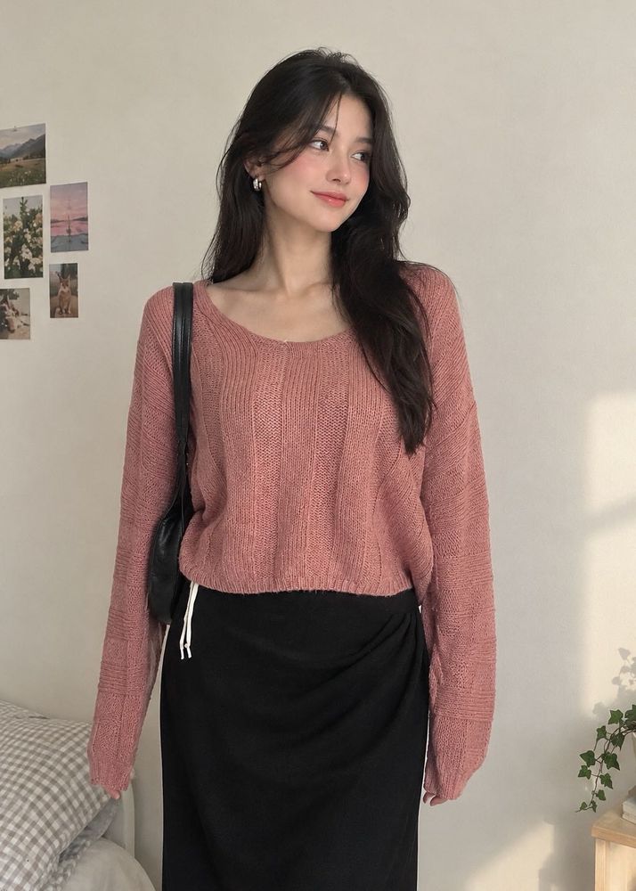 Cute Pink Knit Sweater