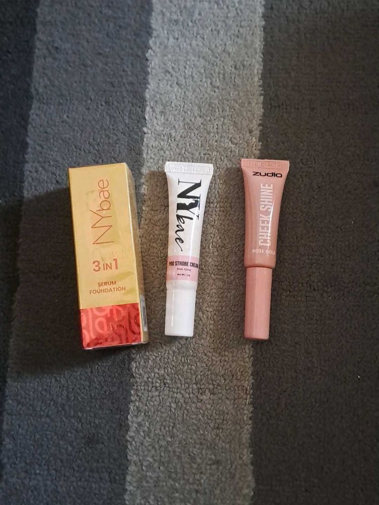 Nybae 3 in 1 Serum Foundation &amp; Zudio Cheek Shine